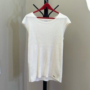Calvin Klein sleeveless cream sweater top